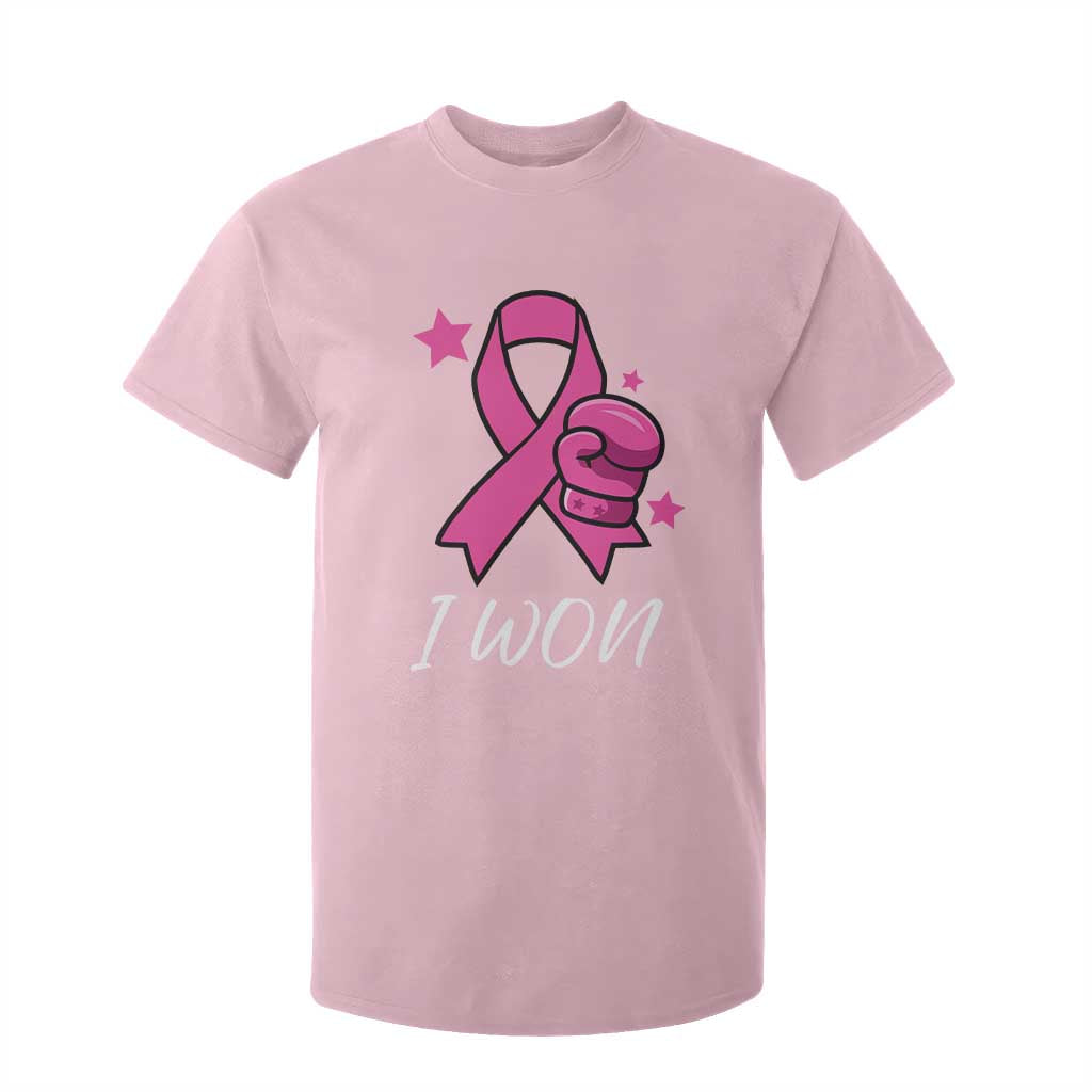 Pink Ribbon T Shirt For Kid I Won Breast Cancer Awareness TS10 Light Pink Print Your Wear