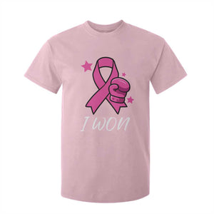 Pink Ribbon T Shirt For Kid I Won Breast Cancer Awareness TS10 Light Pink Print Your Wear