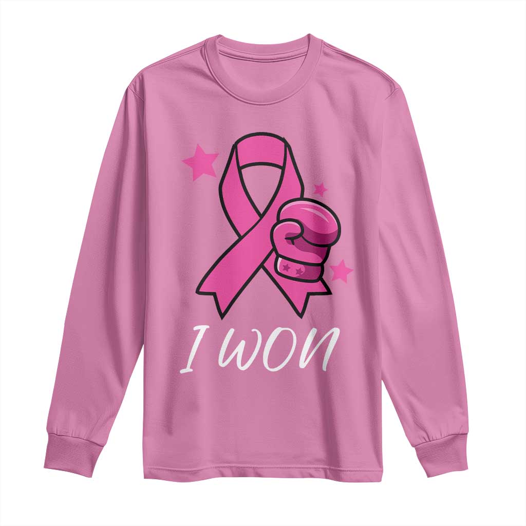 Pink Ribbon Long Sleeve Shirt I Won Breast Cancer Awareness TS10 Azalea Print Your Wear