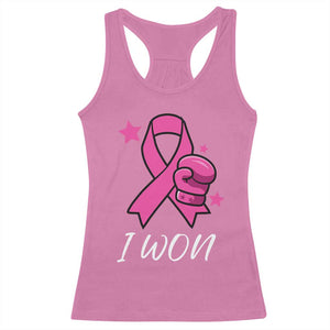 Pink Ribbon Racerback Tank Top I Won Breast Cancer Awareness - Print Your Wear