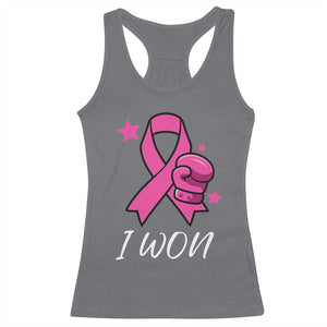 Pink Ribbon Racerback Tank Top I Won Breast Cancer Awareness - Print Your Wear