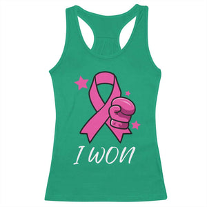 Pink Ribbon Racerback Tank Top I Won Breast Cancer Awareness - Print Your Wear