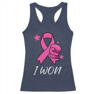 Pink Ribbon Racerback Tank Top I Won Breast Cancer Awareness TS10 Navy Print Your Wear