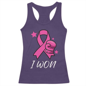 Pink Ribbon Racerback Tank Top I Won Breast Cancer Awareness - Print Your Wear