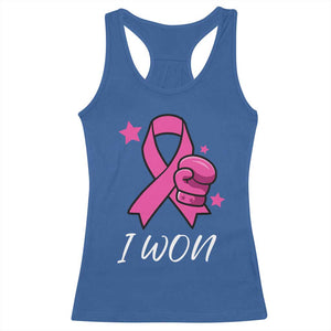 Pink Ribbon Racerback Tank Top I Won Breast Cancer Awareness - Print Your Wear