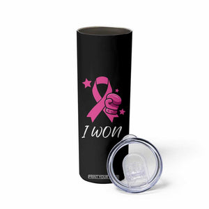 Pink Ribbon Skinny Tumbler I Won Breast Cancer Awareness TS10 Print Your Wear