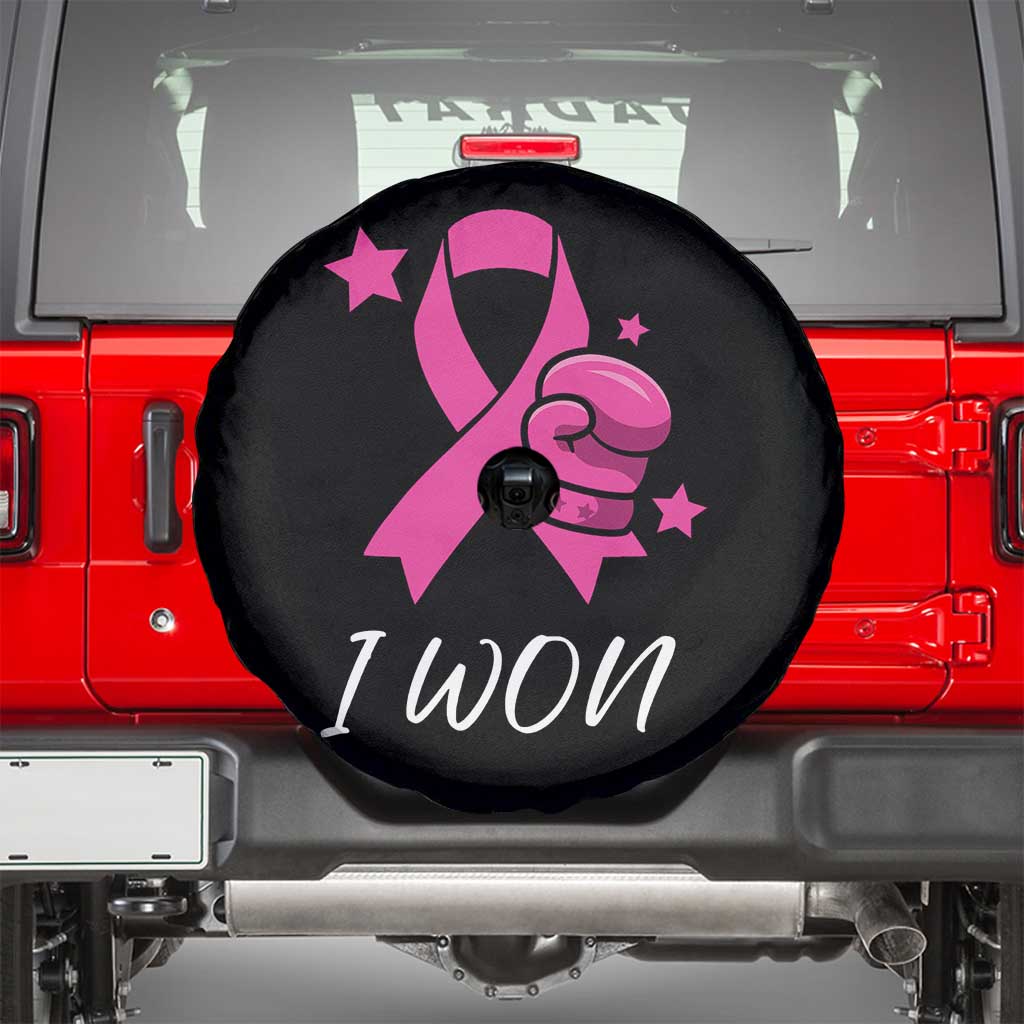Pink Ribbon Spare Tire Cover I Won Breast Cancer Awareness TS10 Black Print Your Wear
