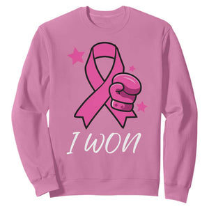 Pink Ribbon Sweatshirt I Won Breast Cancer Awareness - Print Your Wear
