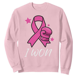 Pink Ribbon Sweatshirt I Won Breast Cancer Awareness - Print Your Wear