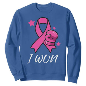Pink Ribbon Sweatshirt I Won Breast Cancer Awareness - Print Your Wear
