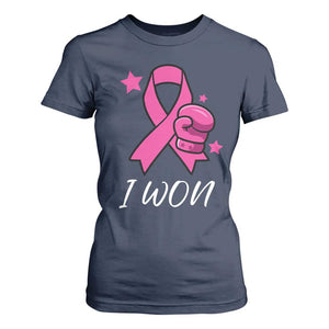 Pink Ribbon T Shirt For Women I Won Breast Cancer Awareness TS10 Navy Print Your Wear