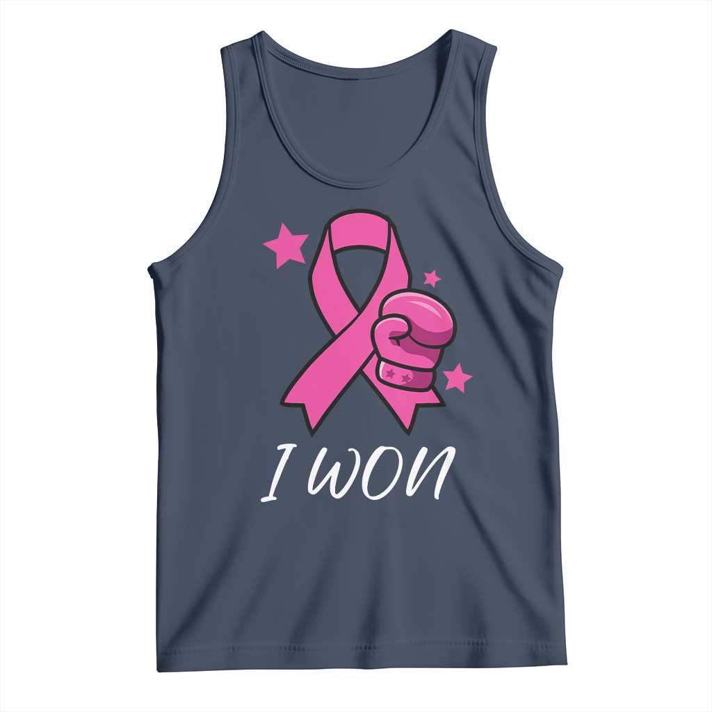 Pink Ribbon Tank Top I Won Breast Cancer Awareness TS10 Navy Print Your Wear