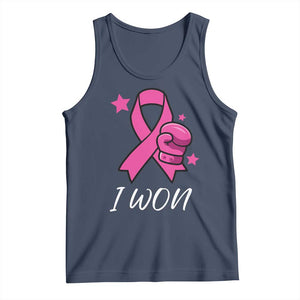 Pink Ribbon Tank Top I Won Breast Cancer Awareness TS10 Navy Print Your Wear