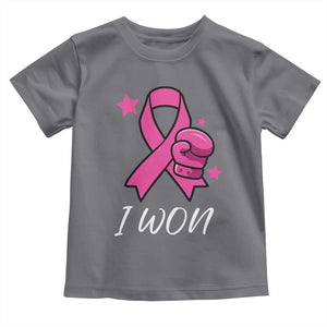Pink Ribbon Toddler T Shirt I Won Breast Cancer Awareness TS10 Charcoal Print Your Wear