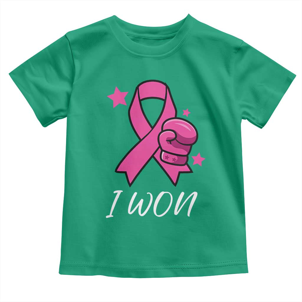 Pink Ribbon Toddler T Shirt I Won Breast Cancer Awareness TS10 Irish Green Print Your Wear