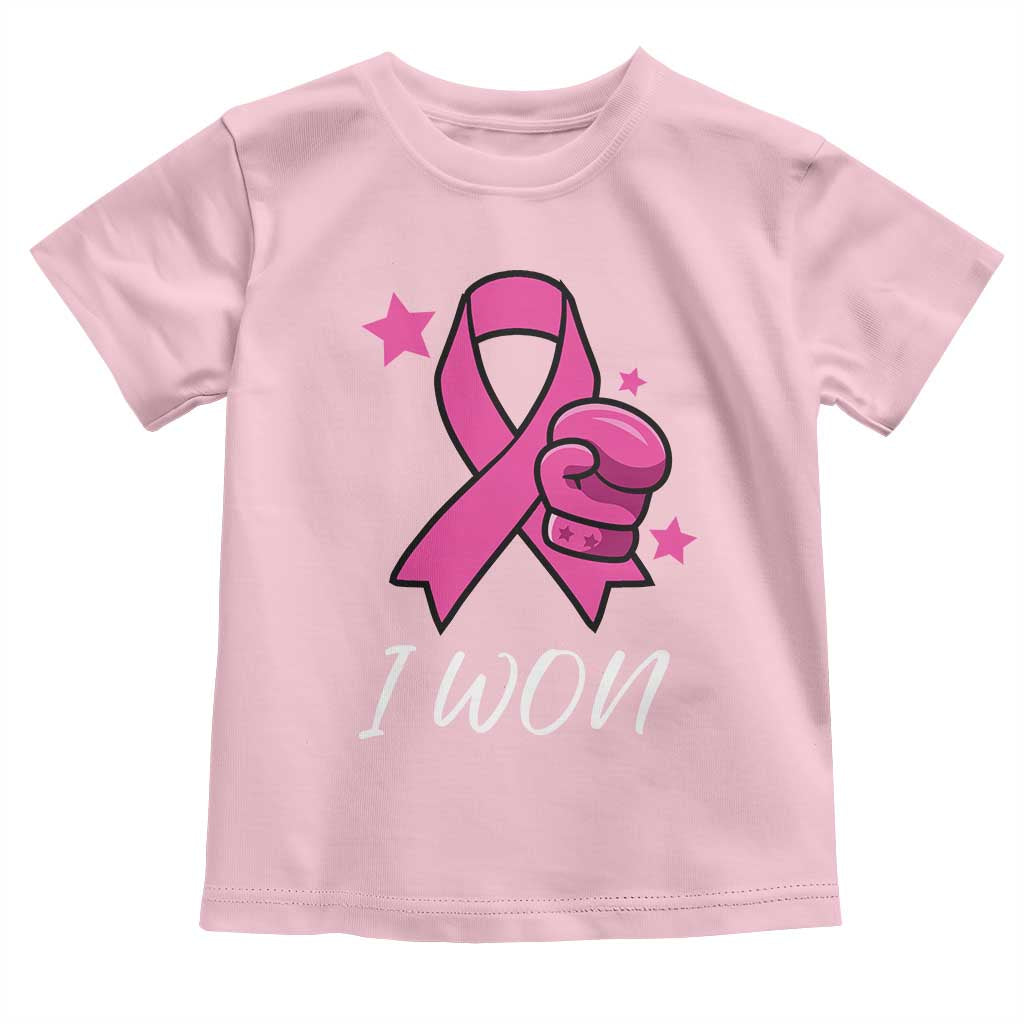 Pink Ribbon Toddler T Shirt I Won Breast Cancer Awareness TS10 Light Pink Print Your Wear