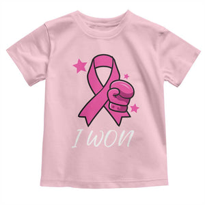 Pink Ribbon Toddler T Shirt I Won Breast Cancer Awareness TS10 Light Pink Print Your Wear