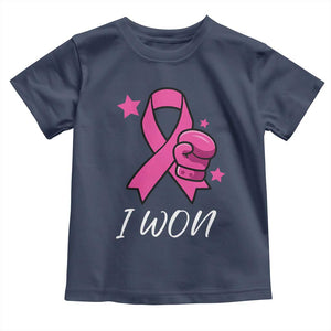 Pink Ribbon Toddler T Shirt I Won Breast Cancer Awareness TS10 Navy Print Your Wear
