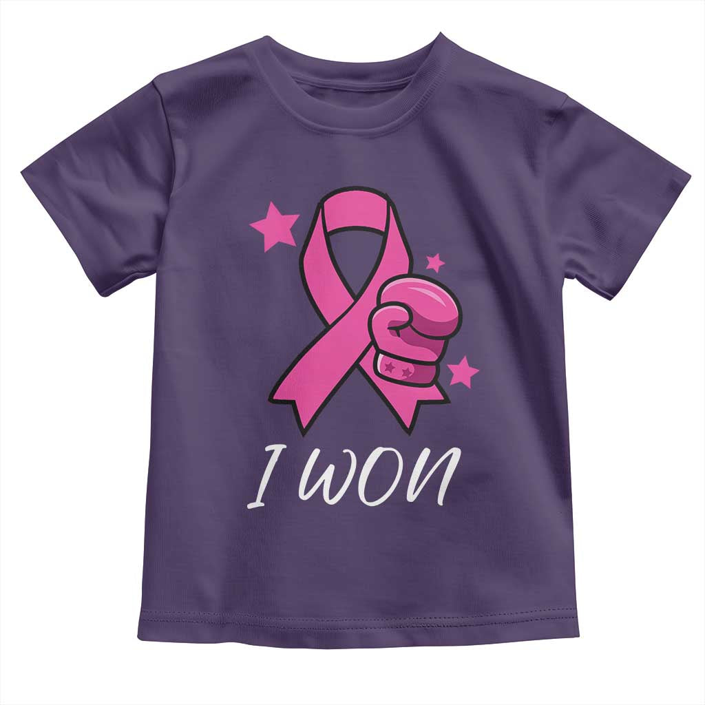 Pink Ribbon Toddler T Shirt I Won Breast Cancer Awareness TS10 Purple Print Your Wear