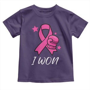 Pink Ribbon Toddler T Shirt I Won Breast Cancer Awareness TS10 Purple Print Your Wear