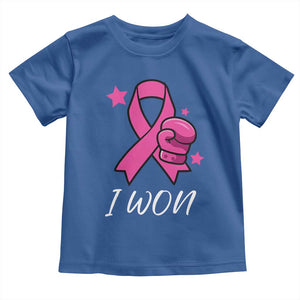 Pink Ribbon Toddler T Shirt I Won Breast Cancer Awareness TS10 Royal Blue Print Your Wear