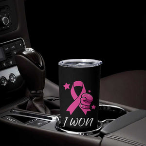 Pink Ribbon Tumbler Cup I Won Breast Cancer Awareness - Print Your Wear