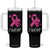 Pink Ribbon Tumbler With Handle I Won Breast Cancer Awareness TS10 One Size: 40 oz Black Print Your Wear