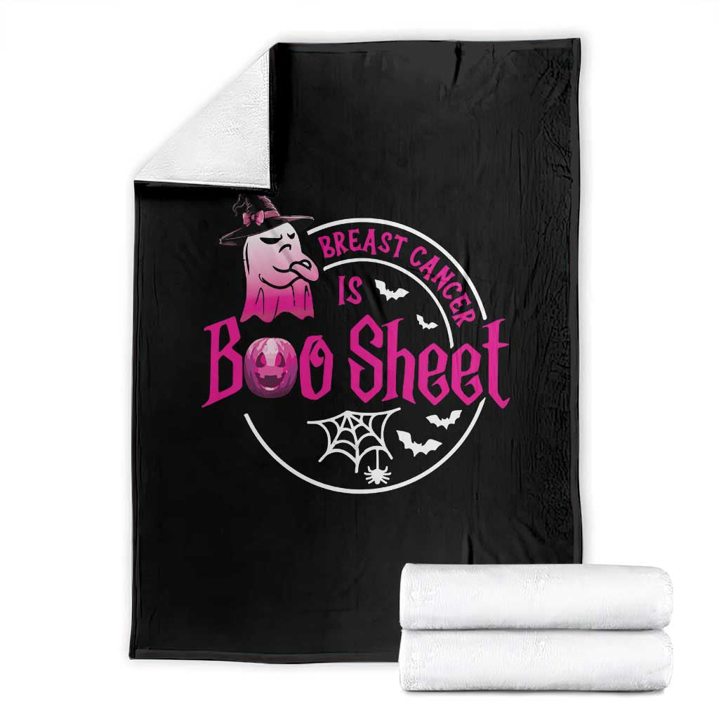 Breast Cancer Is Boo Sheet Throw Blanket October Ghost Pink Ribbon TS10 Black Print Your Wear