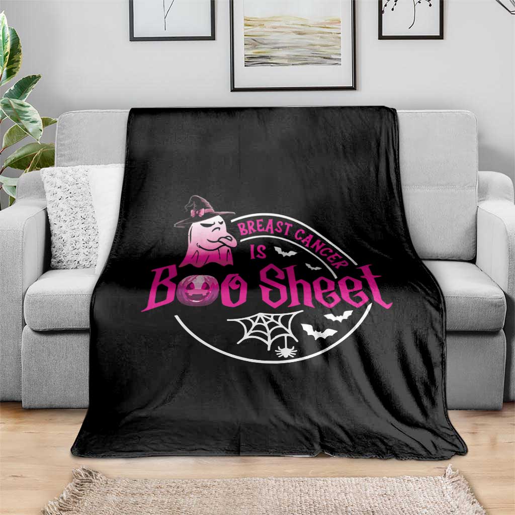 Breast Cancer Is Boo Sheet Throw Blanket October Ghost Pink Ribbon TS10 Print Your Wear