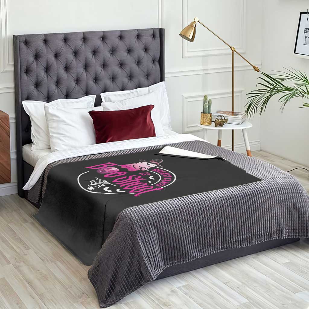 Breast Cancer Is Boo Sheet Throw Blanket October Ghost Pink Ribbon TS10 Print Your Wear