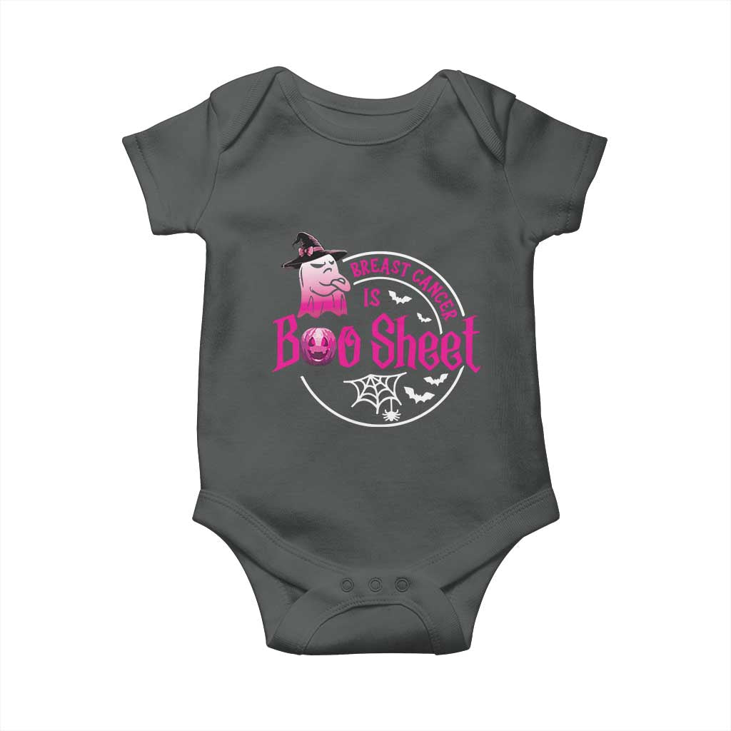 Breast Cancer Is Boo Sheet Baby Onesie October Ghost Pink Ribbon TS10 Dark Heather Print Your Wear
