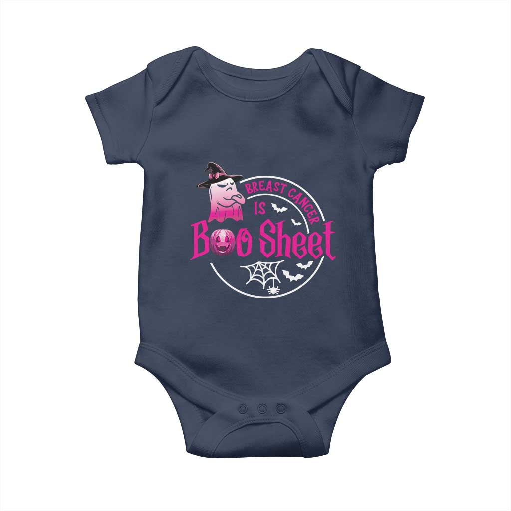 Breast Cancer Is Boo Sheet Baby Onesie October Ghost Pink Ribbon TS10 Navy Print Your Wear