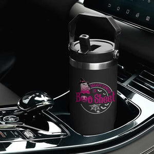 Breast Cancer Is Boo Sheet Flip Straw Tumbler October Ghost Pink Ribbon TS10 Print Your Wear
