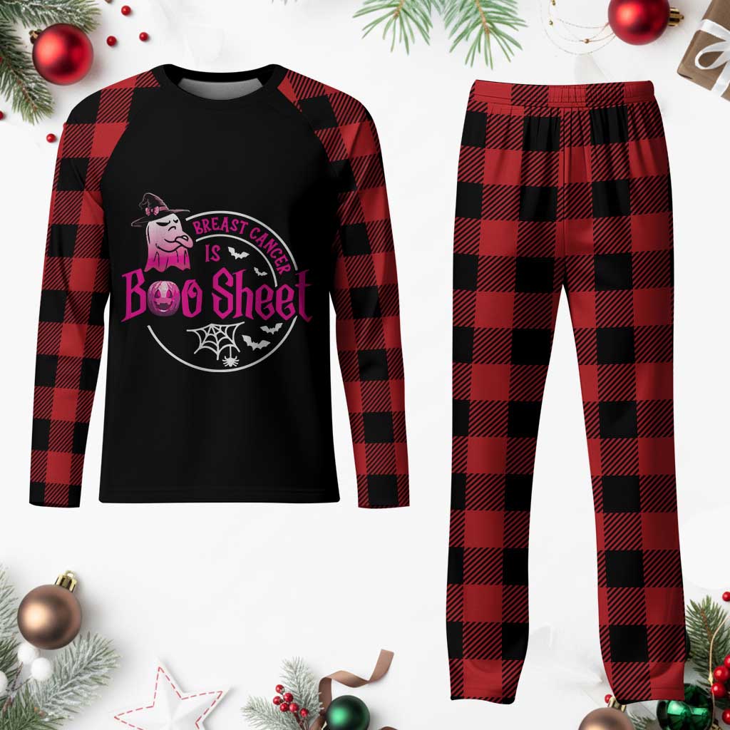 Breast Cancer Is Boo Sheet Plaid Pajama Set October Ghost Pink Ribbon TS10 Buffalo Plaid Print Your Wear
