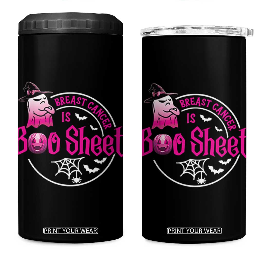 Breast Cancer Is Boo Sheet 4 in 1 Can Cooler Tumbler October Ghost Pink Ribbon TS10 One Size: 16 oz Black Print Your Wear
