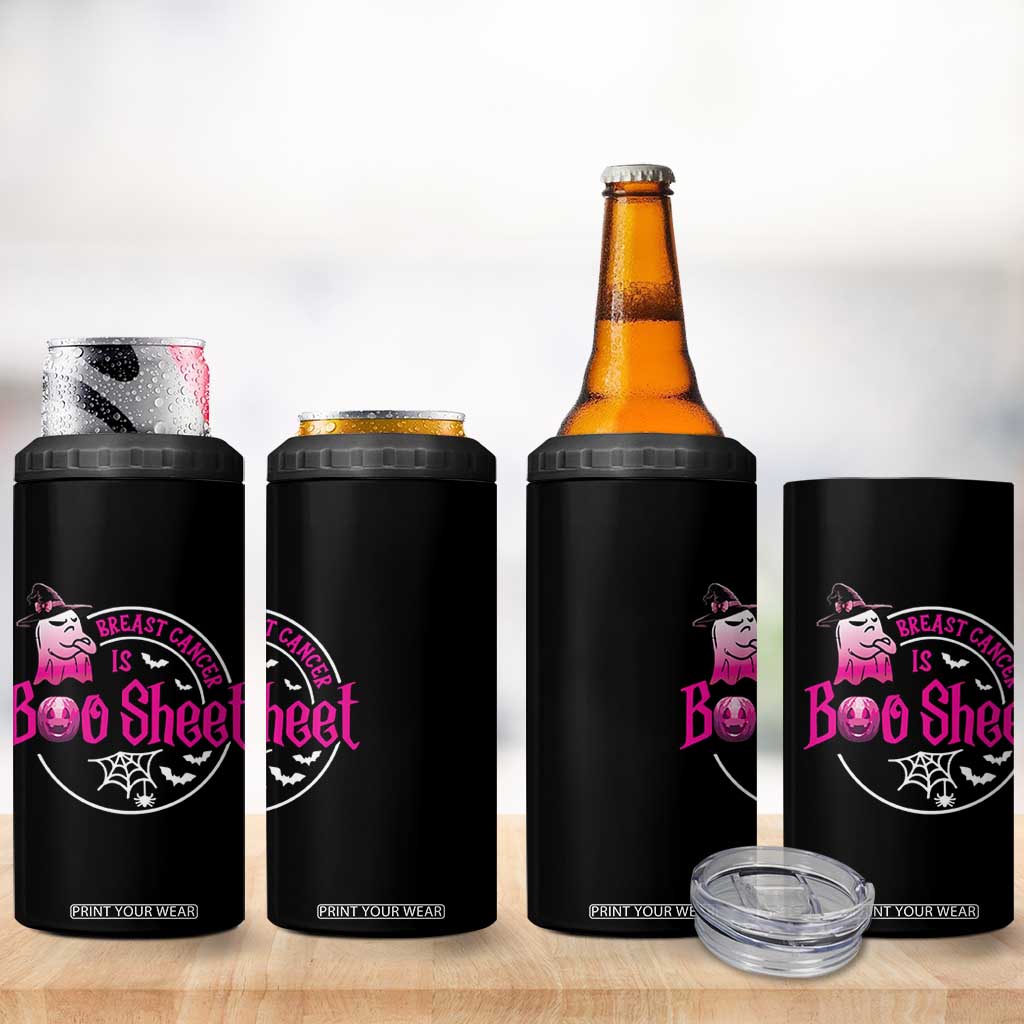 Breast Cancer Is Boo Sheet 4 in 1 Can Cooler Tumbler October Ghost Pink Ribbon TS10 Print Your Wear