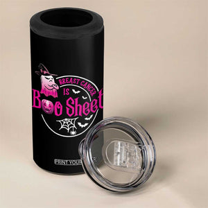 Breast Cancer Is Boo Sheet 4 in 1 Can Cooler Tumbler October Ghost Pink Ribbon TS10 Print Your Wear