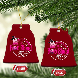 Breast Cancer Is Boo Sheet Ceramic Ornament October Ghost Pink Ribbon TS10 Print Your Wear