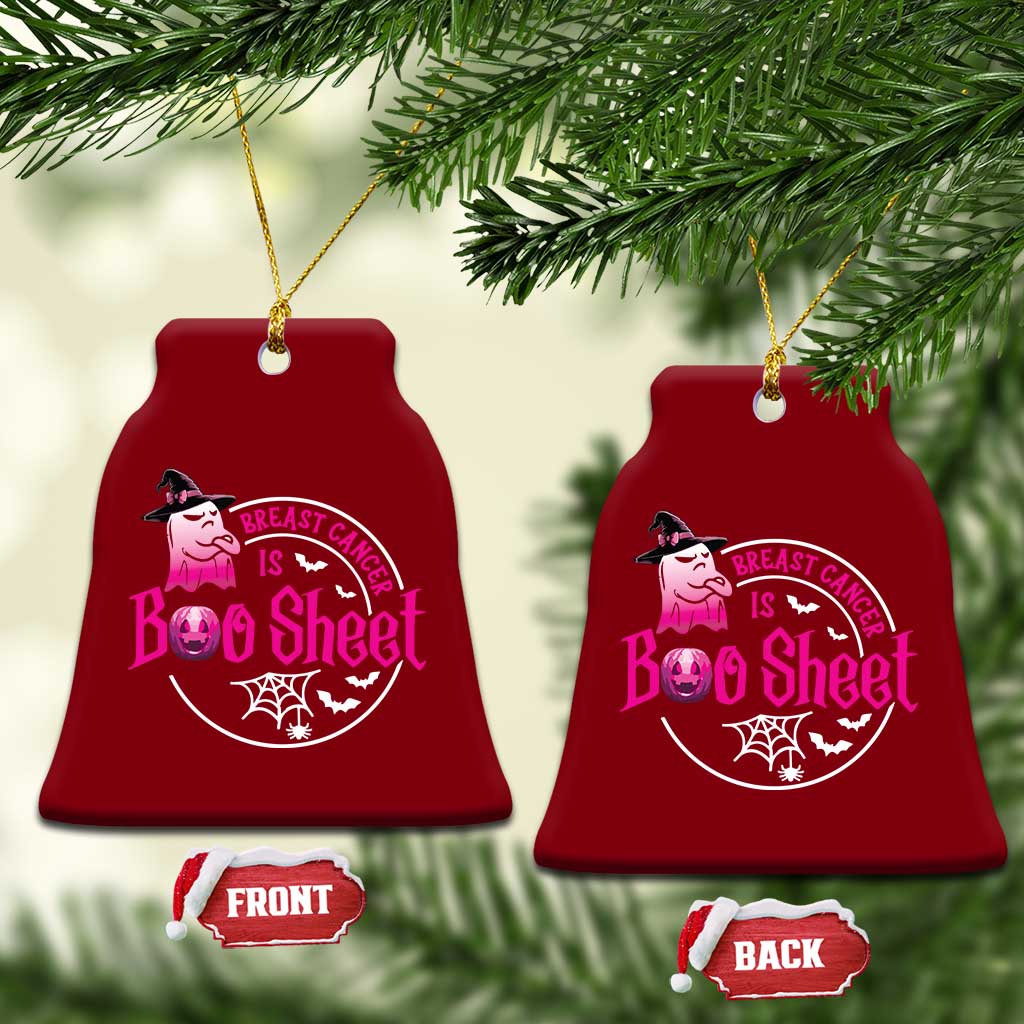 Breast Cancer Is Boo Sheet Ceramic Ornament October Ghost Pink Ribbon TS10 Print Your Wear
