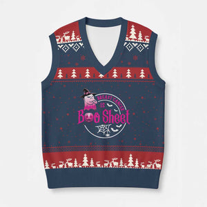 Breast Cancer Is Boo Sheet V-Neck Knit Sweater Vest October Ghost Pink Ribbon TS10 Navy Red Print Your Wear