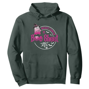 Breast Cancer Is Boo Sheet Hoodie October Ghost Pink Ribbon TS10 Dark Forest Green Print Your Wear