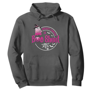 Breast Cancer Is Boo Sheet Hoodie October Ghost Pink Ribbon TS10 Dark Heather Print Your Wear