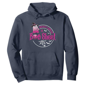 Breast Cancer Is Boo Sheet Hoodie October Ghost Pink Ribbon TS10 Navy Print Your Wear