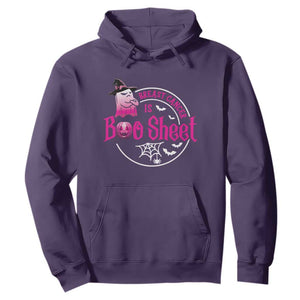 Breast Cancer Is Boo Sheet Hoodie October Ghost Pink Ribbon TS10 Purple Print Your Wear