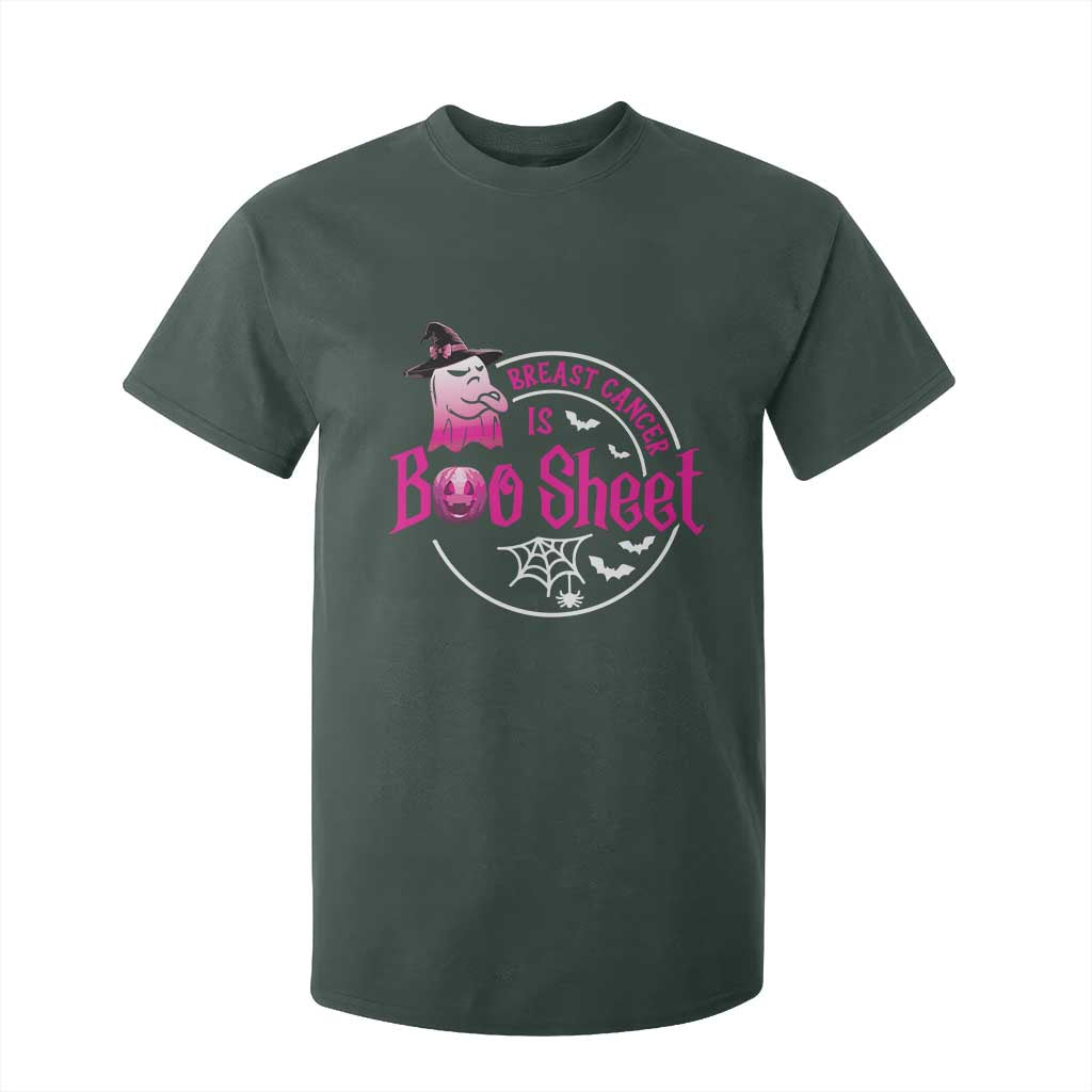 Breast Cancer Is Boo Sheet T Shirt For Kid October Ghost Pink Ribbon TS10 Dark Forest Green Print Your Wear