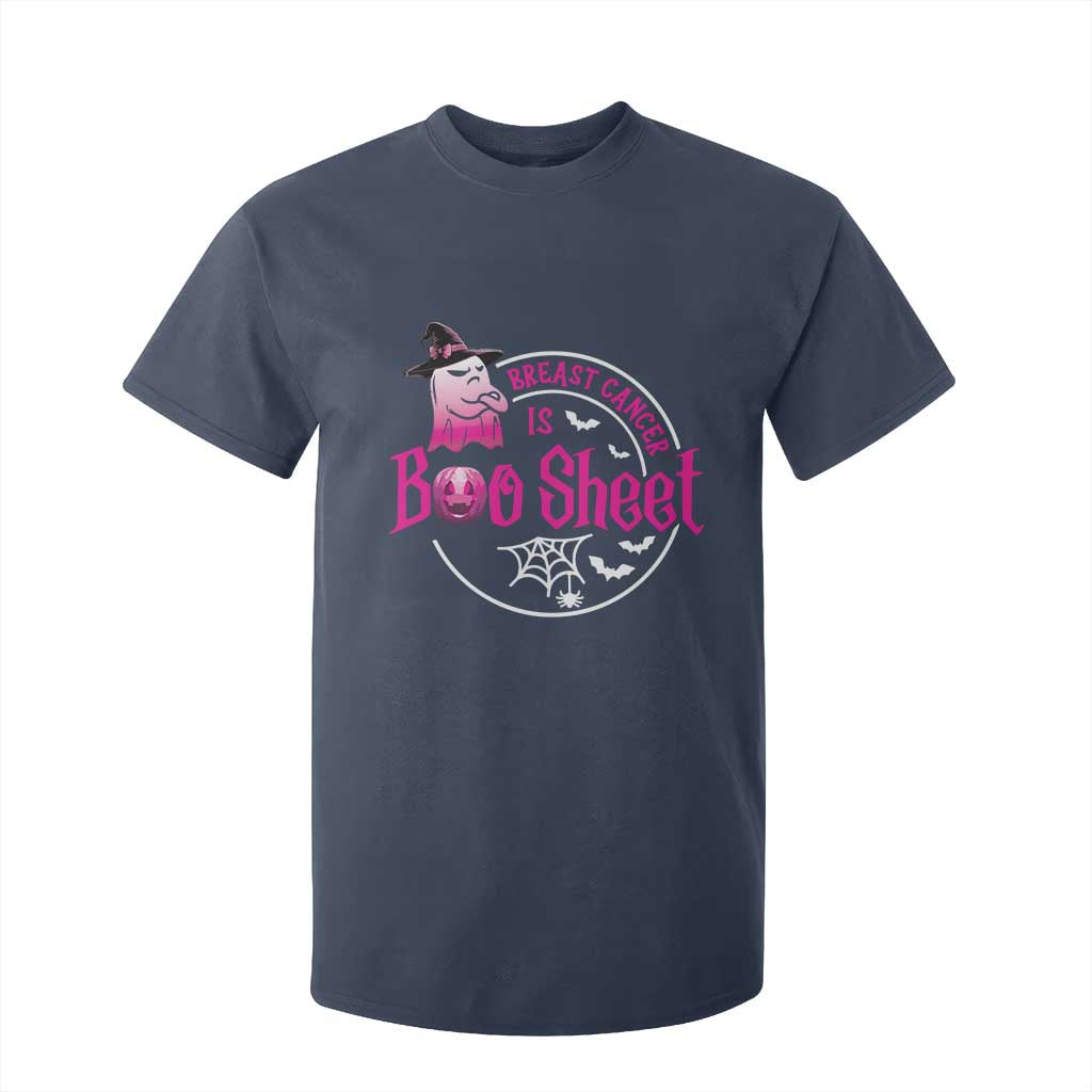 Breast Cancer Is Boo Sheet T Shirt For Kid October Ghost Pink Ribbon TS10 Navy Print Your Wear