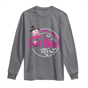 Breast Cancer Is Boo Sheet Long Sleeve Shirt October Ghost Pink Ribbon TS10 Charcoal Print Your Wear