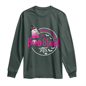 Breast Cancer Is Boo Sheet Long Sleeve Shirt October Ghost Pink Ribbon - Print Your Wear