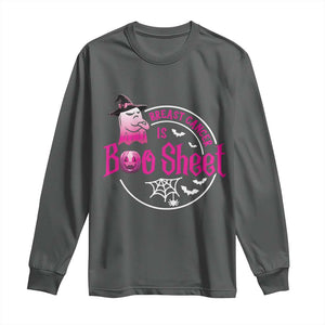 Breast Cancer Is Boo Sheet Long Sleeve Shirt October Ghost Pink Ribbon - Print Your Wear