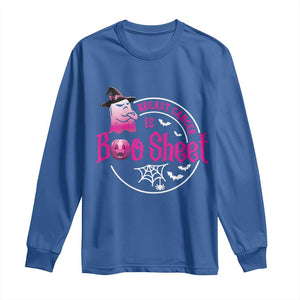 Breast Cancer Is Boo Sheet Long Sleeve Shirt October Ghost Pink Ribbon - Print Your Wear